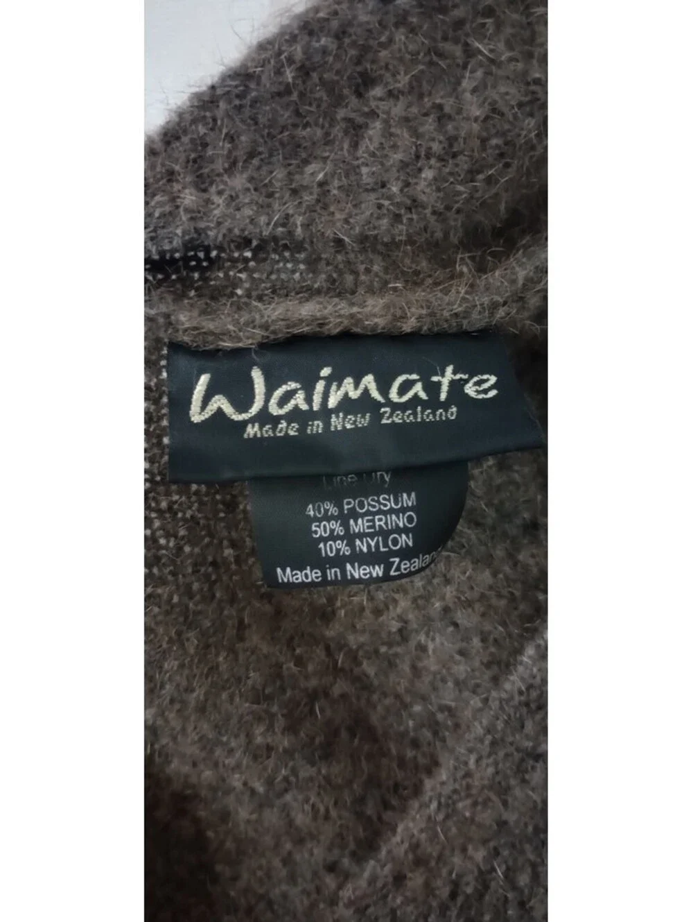 Waimate Possum Wool Poncho Vintage Brown Made In New Zealand OS SOFT